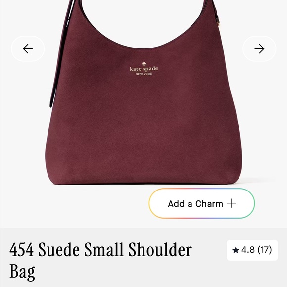 Kate Spade Burgundy Suede Shoulder Bag - Picture 2 of 9